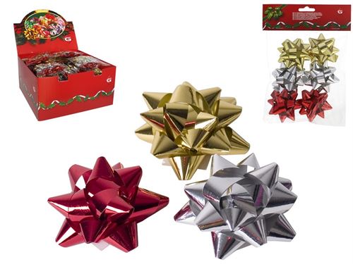 8855 SET 6 LAÇOS ESTRELA AUTOADESIVOS 6CM