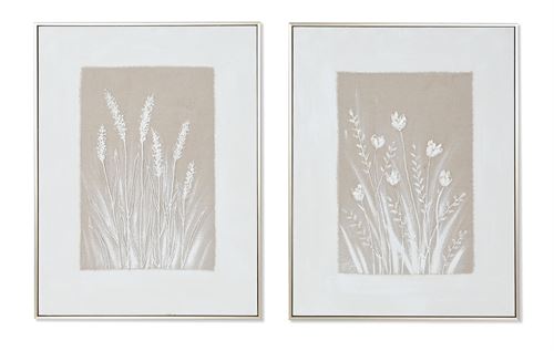 CU-214558 QUADRO TECIDO TELA LINHO 60X2,5X80CM FLORES 2 MOD.