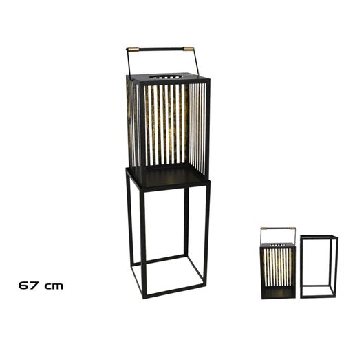 130859 LANTERNA DUPLA DE METAL 67CM