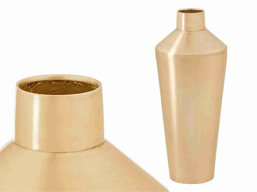 67646 JARRA CONICA DOURADA METAL 21 x 21 x 67 cm.
