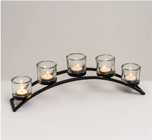 805173 CASTIÇAL. METAL PRETO 44 X 8 X 15 CM