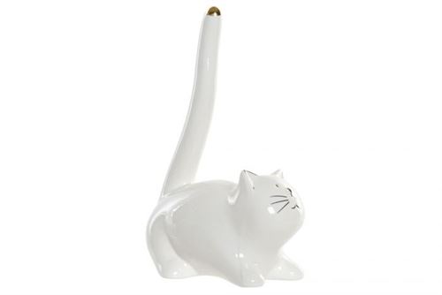 FIGURA PORCELANA 14X8X21 GATO BRANCO