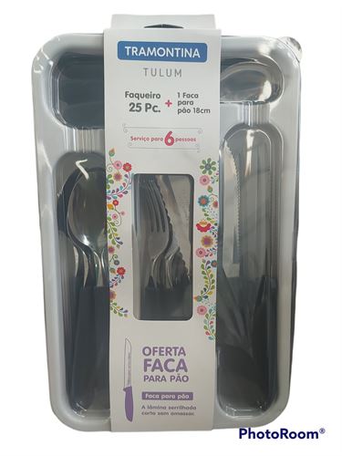 FAQUEIRO 25PÇS 1FACA PÃO 18CM