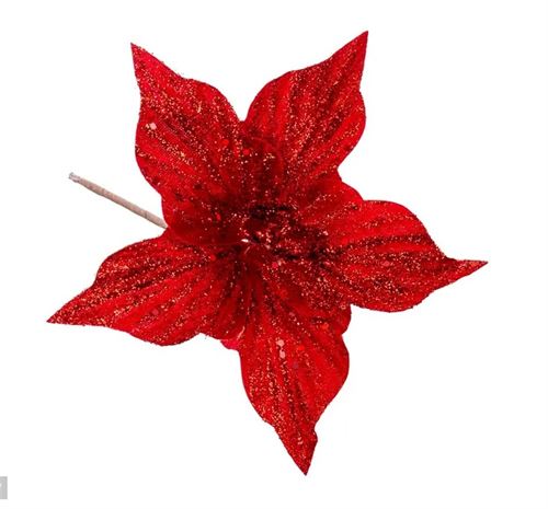 721922 FLOR NATAL TECIDO VERMELHO 22 X 30 CM