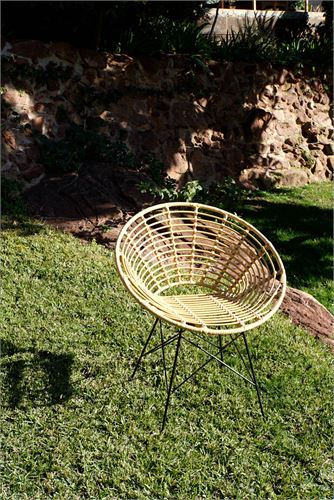 CADEIRA RATTAN SINTÉTICO METAL 72X64X78 NATURAL