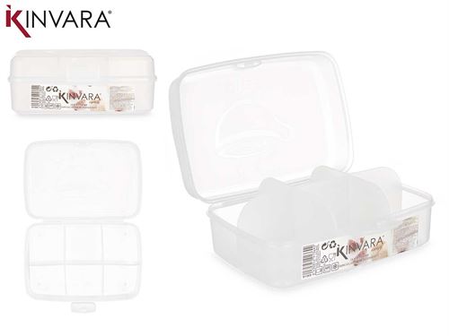 91369 CAIXA PLASTICO COM DIVISORIAS  14,6 x 21,5 x 8 cm.
