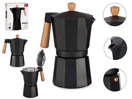 81429 CAFETEIRA ALUMINIO PRETA 9CHÁVENAS