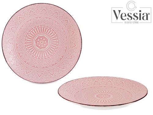 90003 PRATO SOBREMESA RELEVO ROSA 22CM