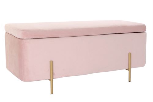 BANQUETA POLIÉSTER METAL 110X44X44 VELUDO ROSA