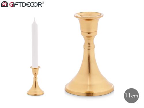 91448 CASTIÇAL METAL OURO 12CM
