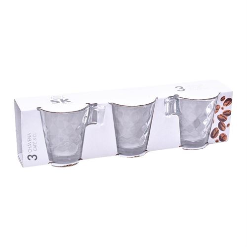 CHAVENA CAFE VIDRO PACK3UN 800-361