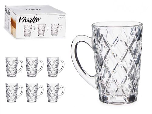 83951 CANECA VIDRO DIAMANTE 170ML