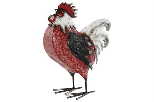 FD-217340 FIGURA METAL 22X12.5X27.5 GALO VERMELHO