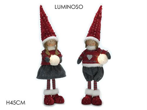 410109 BONECA NATAL TECIDO VERMELHO 40CM 2SORTIDOS