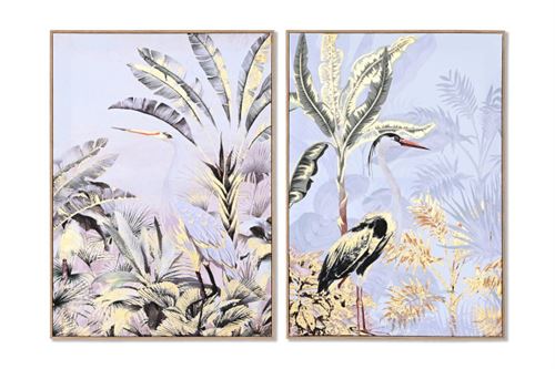 CU-209581 QUADRO TECIDO TELA PS 50X2,5X70 DOURADO 2 MOD.
