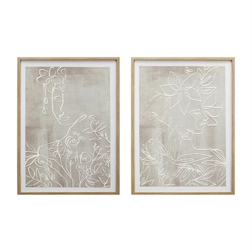 370033 QUADRO JARDIM BRANCO 2 SURT. 45X60X2CM
