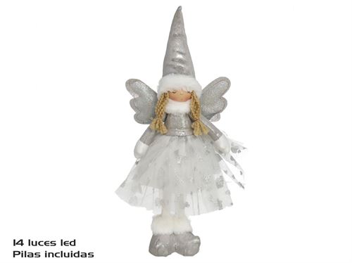 174839 ANJO HANIEL LED PRATA NATAL 20X16X44CM