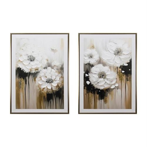 370262 PINTURA EM MOLDURA FLOR DE MARGARIDA 2 VARIEDADES