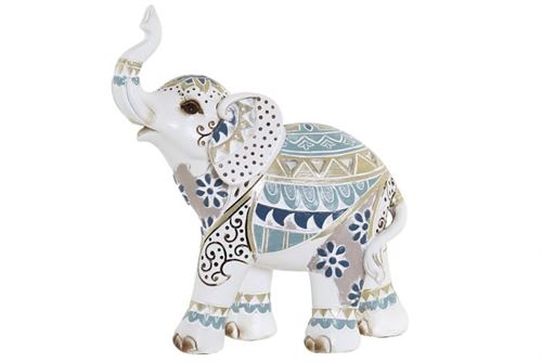 FIGURA RESINA 16X7X18 ELEFANTE BRANCO