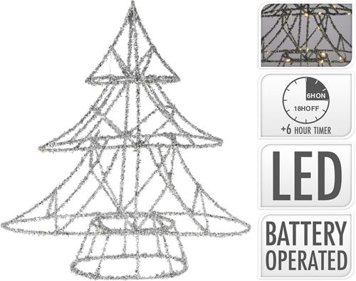 AMZ102320 ARVORE NATAL LUMINOSA PRATA 30LED 40CM