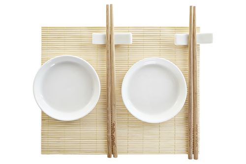 SUSHI SET 7 BAMBU CER MICA 28,8X19,8X3 NATURAL