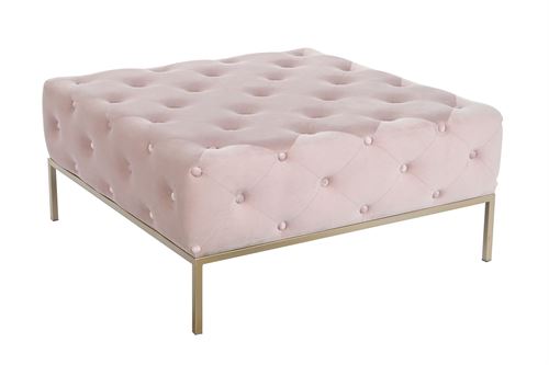 BANQUETA POLIESTER METAL 100X100X45 CAPITONE ROSA