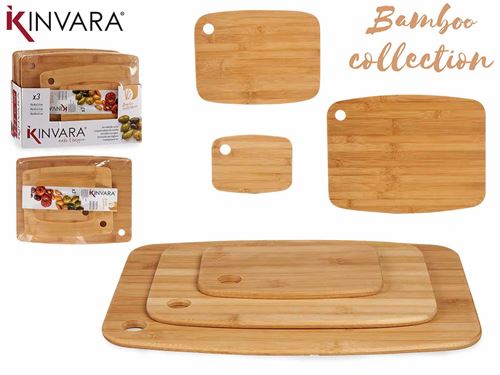 81345 TABUAS DE CORTE BAMBU SET3 36,5 x 28 x 3,5 cm