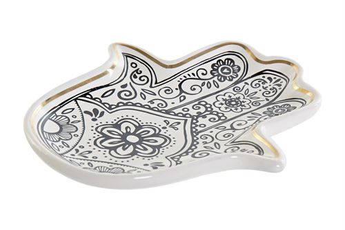 BD-191651 DESPEJA BOLSOS CERAMICA 11X13X2 MAO FATIMA BRANCO