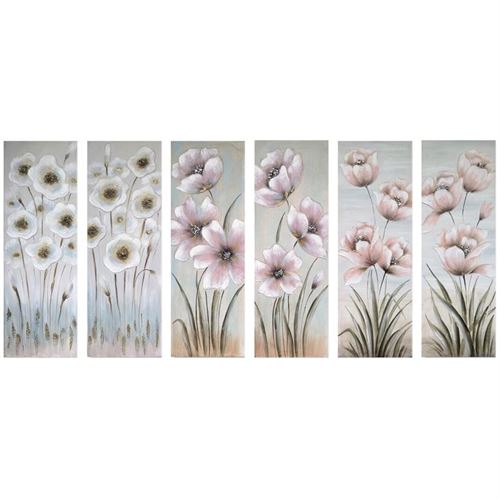 89123 QUADRO FLOWER ALICE 40X120X3CM 6 SORT.