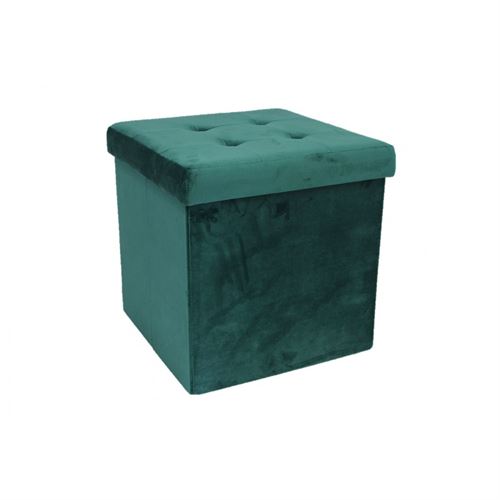22965 BANQUETA VELUDO VERDE 38X38X38