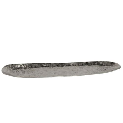 46679 PRATO DECORATIVO OVAL PRATA 68X16X3CM