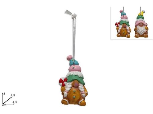 254081 PENDENTE ARVORE NATAL CANDY GNOMO 8CM 2 SORT