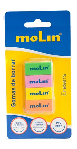 GOM485-04 MOLIN BLISTER 4 BORRACHAS NEON