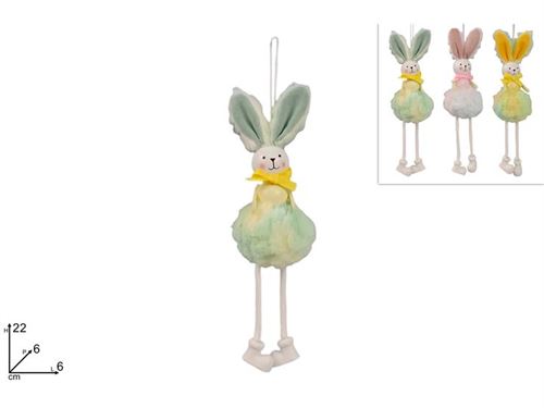 23350 COELHO PASCOA 22CM 3 CORES