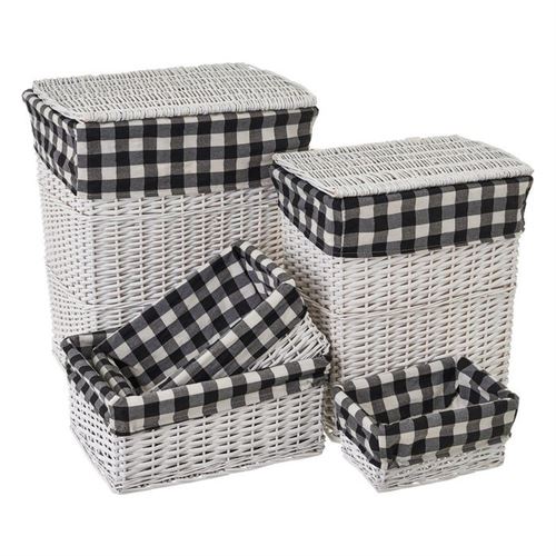 CESTOS & CESTAS NATURLIFE BRANCO SET5 47X35X55CM