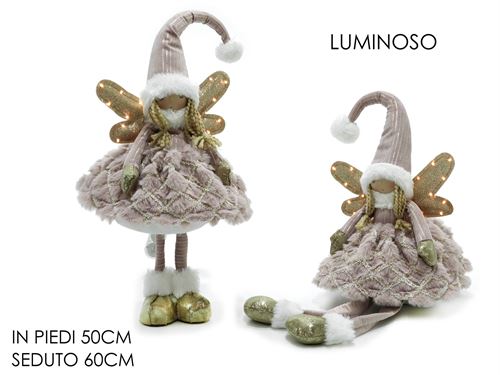 307020 FADA TECIDO COM LUZ ROSA 60CM 2SORTIDAS