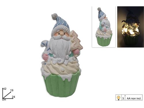 253978 PAI NATAL COM LUZ 42CM CAKE