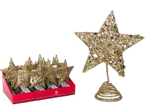 PONTA ARVORE NATAL ESTRELA OURO 15CM