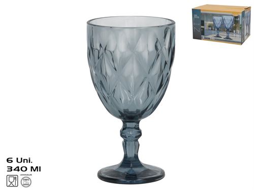 604763 COPO CRISTAL LIZ 340ML PK6