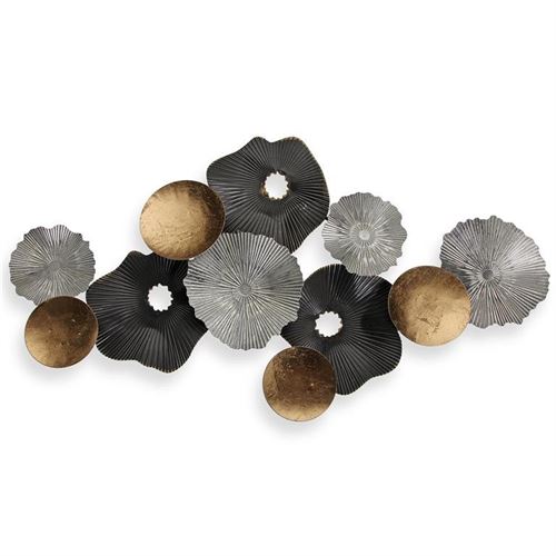 21820012 DECORAÇAO PAREDE METAL PRETO/OURO 90CM