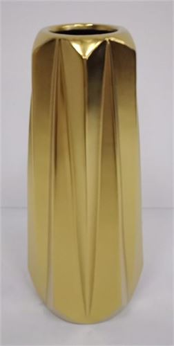 103931294 JARRA DOURADA CERAMICA 12X12X27CM