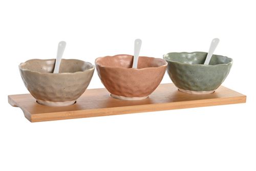 PC-204909 APERITIVO SET 7 PORCELANA BAMBU 35X11,5X1,5CM