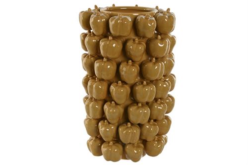 JR-212865 JARRO CERÁMICA 25X25X38CM MOSTARDA