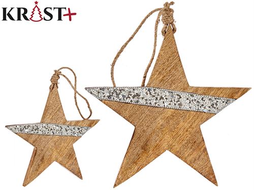 84589 ESTELA NATAL MADEIRA PENDURAR 23CM