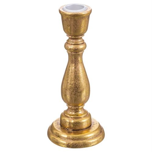 723914 CASTIÇAL RESINA OURO 7,30 X 7,30 X 17,50 CM