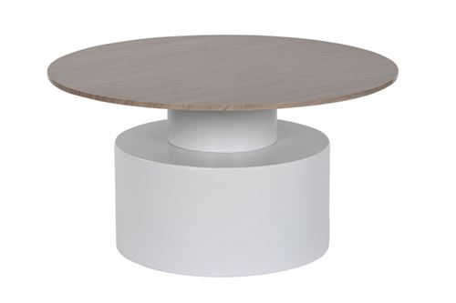 MB-209861 MESA DE CENTRO METAL MDF 80X80X43 BRANCO