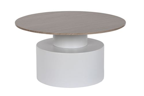 MESA DE CENTRO METAL MDF 80X80X43 BRANCO