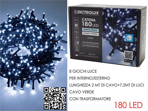 449956 LUZ NATAL LED 180 LAMPADAS INT/EXT BRANCO FRIO