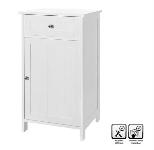 803115 MÓVEL 1 PORTA E 1 GAVETA BASIC WHITE 43 X 34 X 77 CM