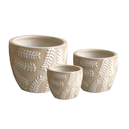 SET 3 VASOS CERAMICA 28,50X28,50X23CM 